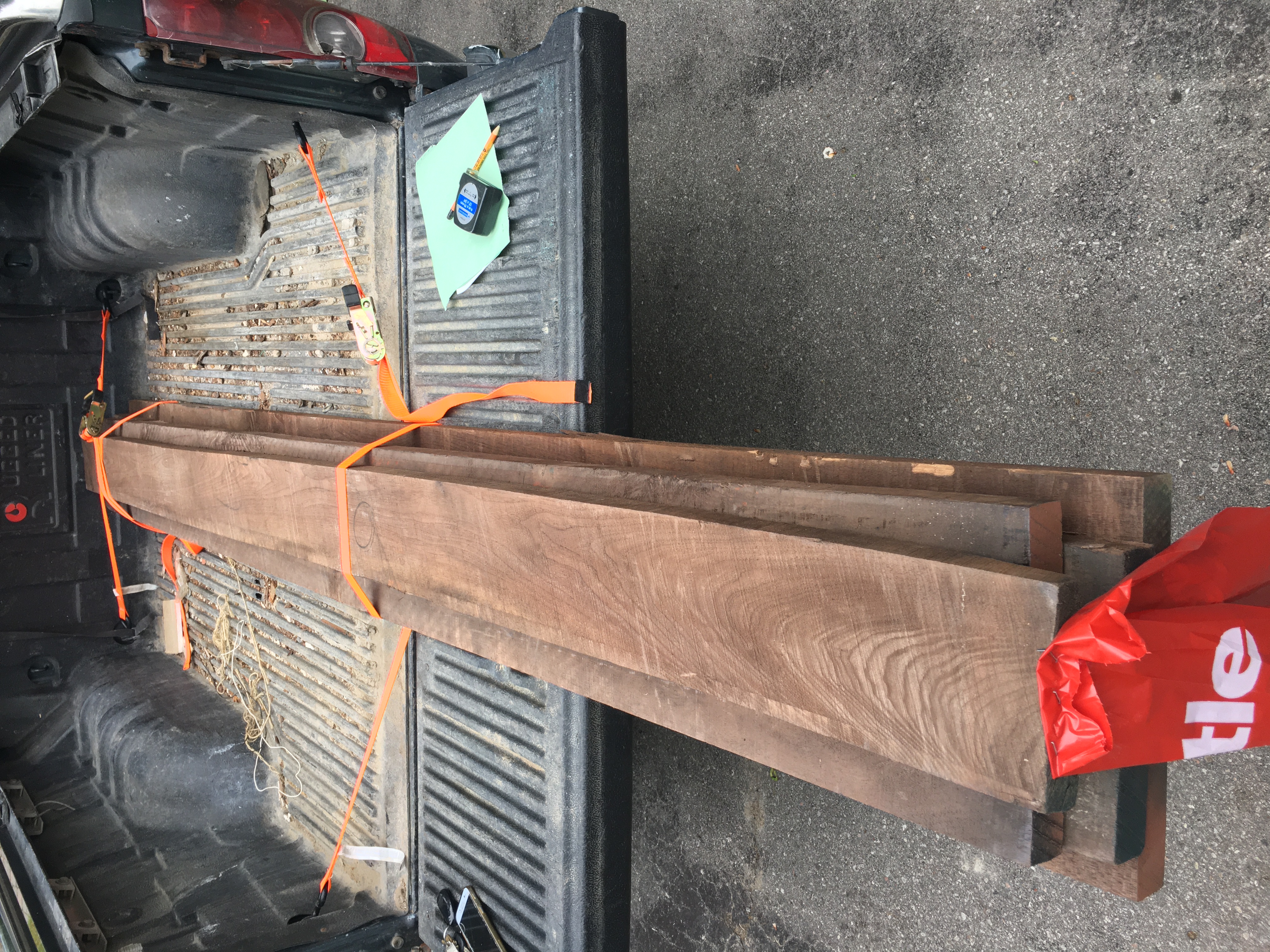 Walnut loaded into the pickup truck